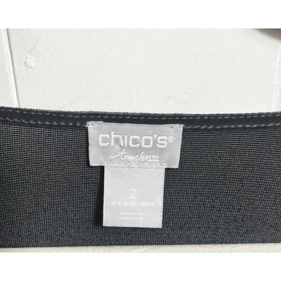 Chicos Travelers Flare Button Accent Sleeve Top Slinky Knit Gray Size 2 US Large - Picture 8 of 10